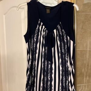 Navy and White Striped Sleeveless Top